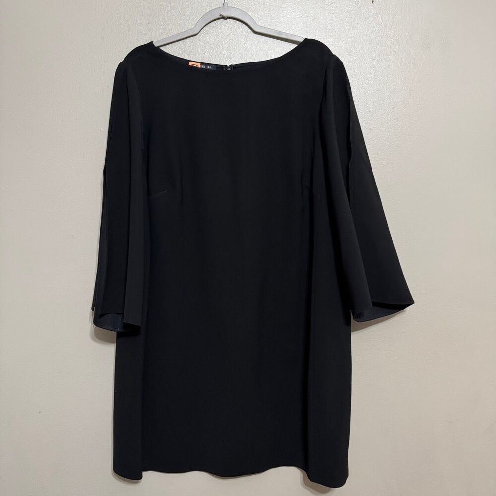 Lafayette 148 Black 3/4 slit sleeve Midi Lightweight dress size 2X